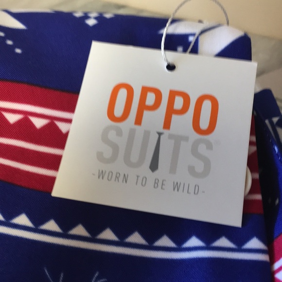 OppoSuits The Rudolph Men's Suit - Festive Blue and Red - Picture 6 of 10